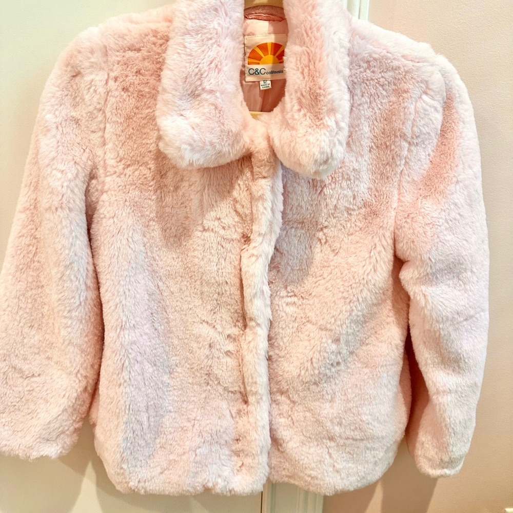 C&C California Kids Pink Plush Fur Holiday Jacket